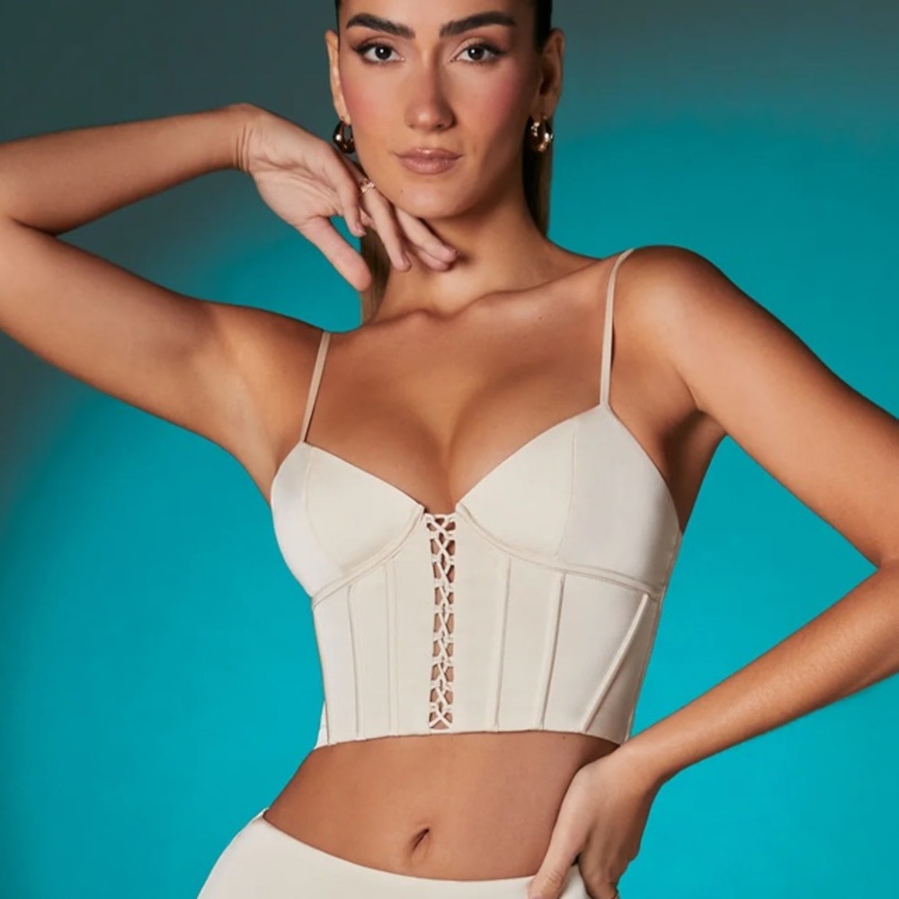 Oh Polly ivory satin top size 4